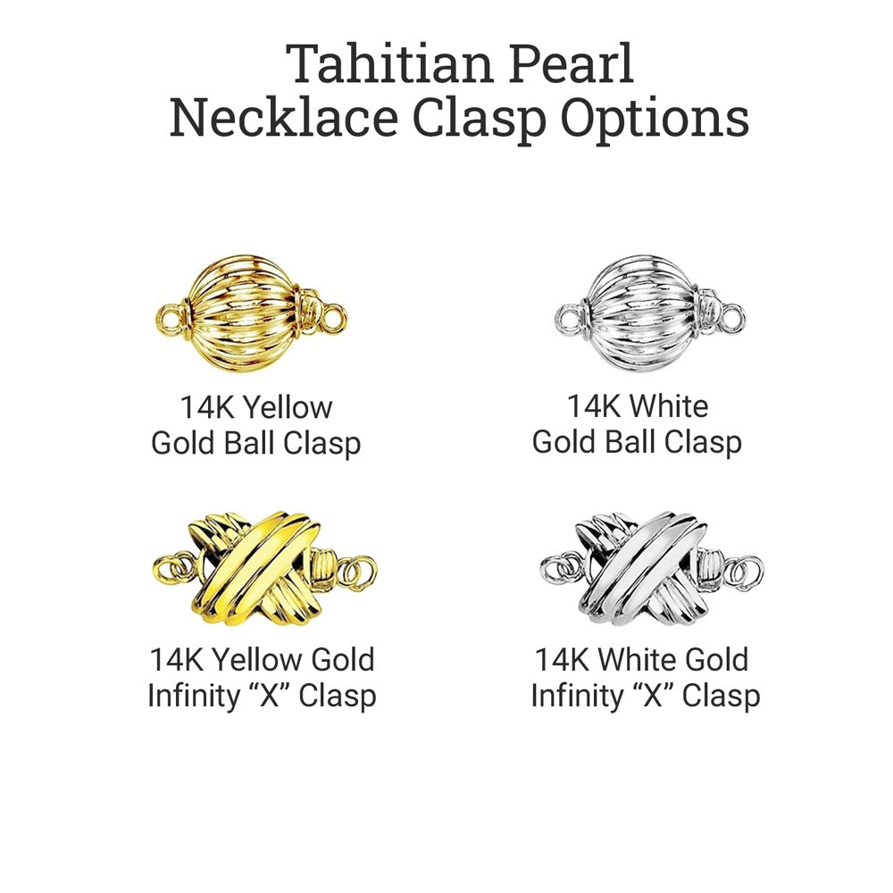 Black Tahitian Drop-Shape Pearl Necklace, 8.0-10.0mm - AAAA Quality