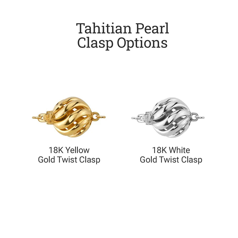Dark Tahitian True Round Pearl Necklace, 12.0-14.0mm - AAAA Quality