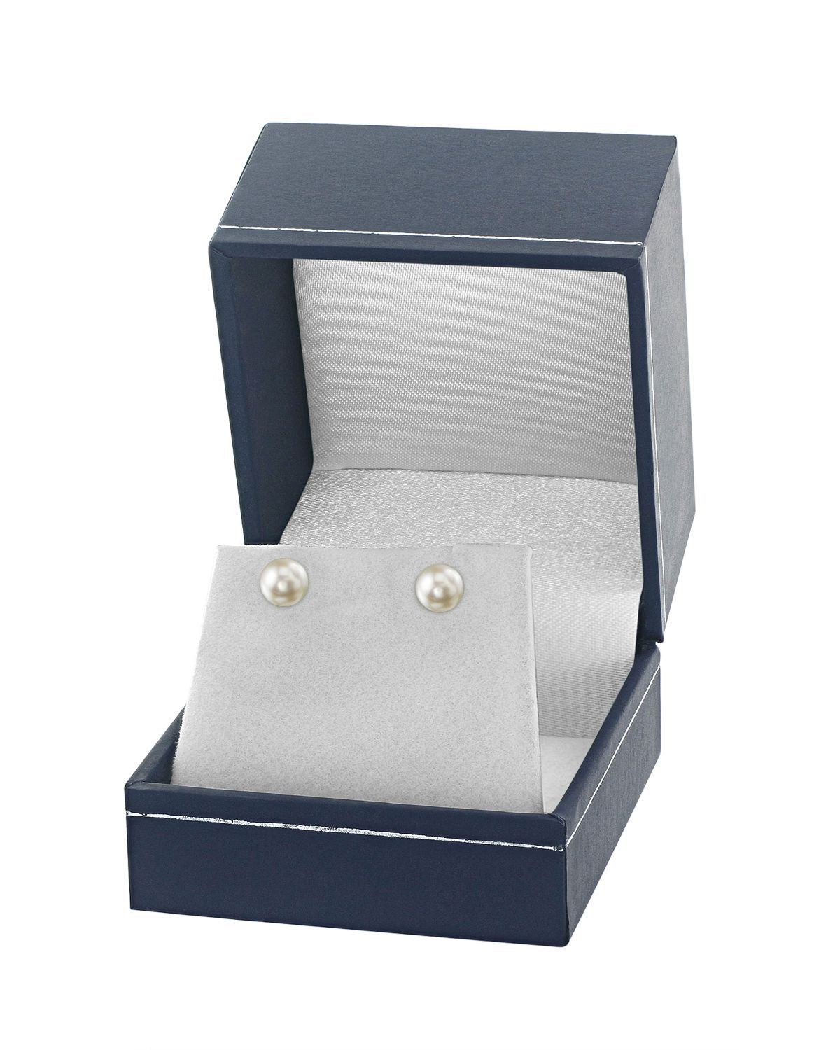 6.0-6.5mm White Akoya Round Pearl Stud Earrings - Fourth Image