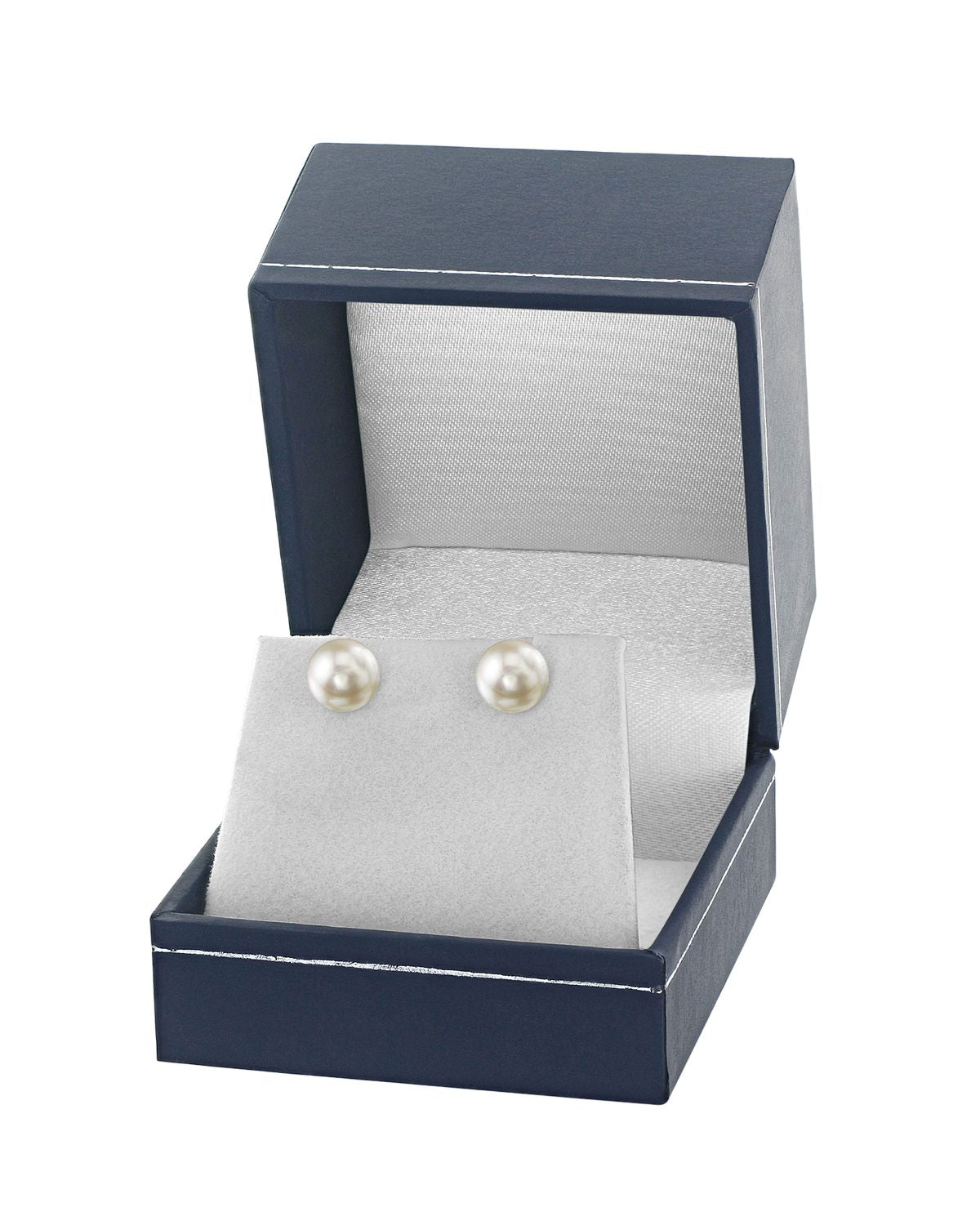 8.5-9.0mm White Akoya Round Pearl Stud Earrings - Fourth Image
