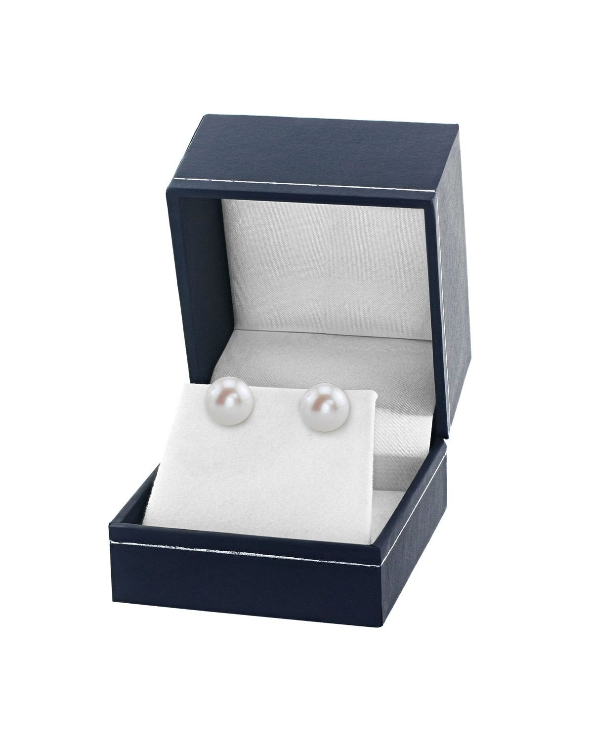 10mm White Freshwater Round Pearl Stud Earrings - Fourth Image