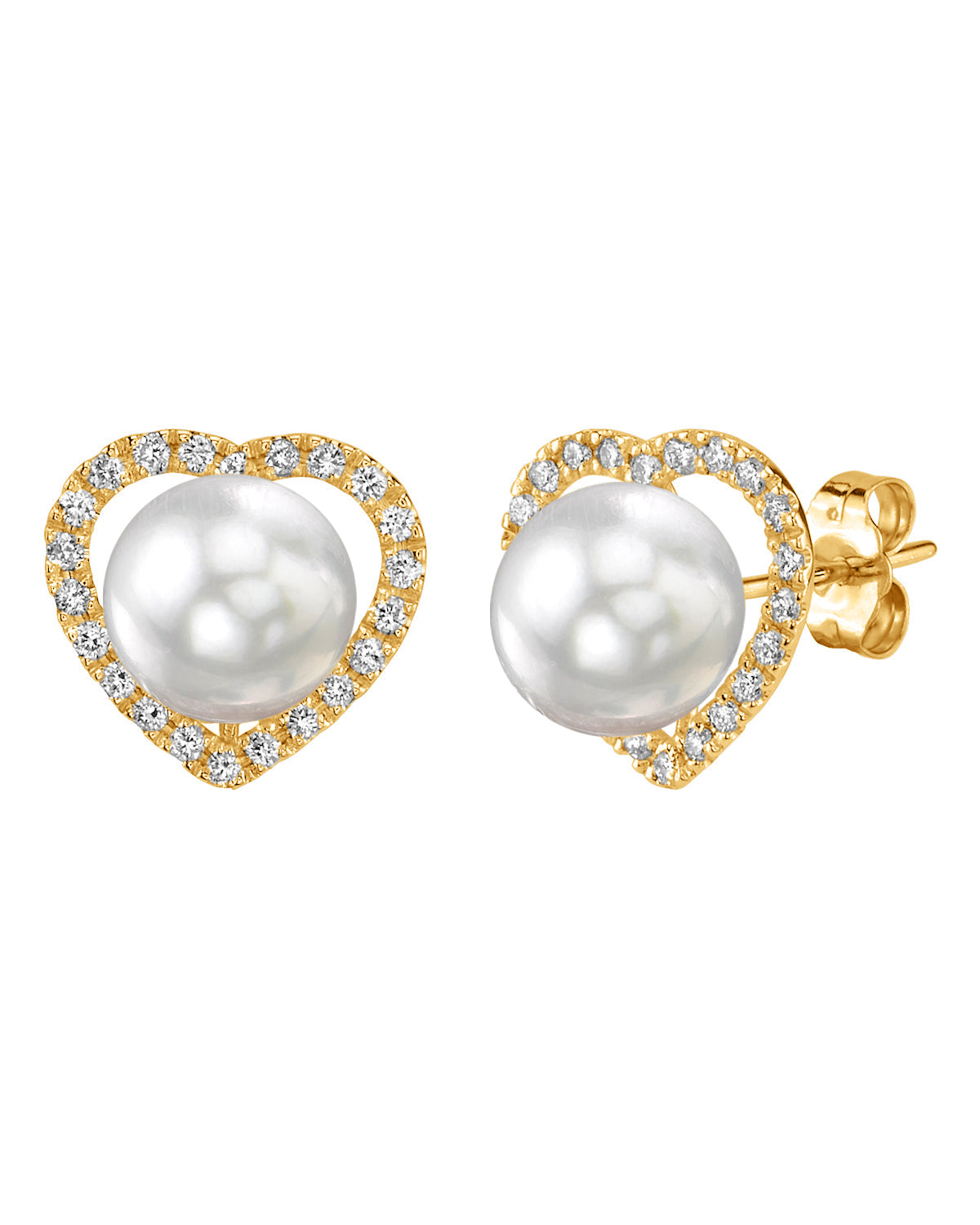 White South Sea Pearl & Diamond Amour Earrings - Third Image