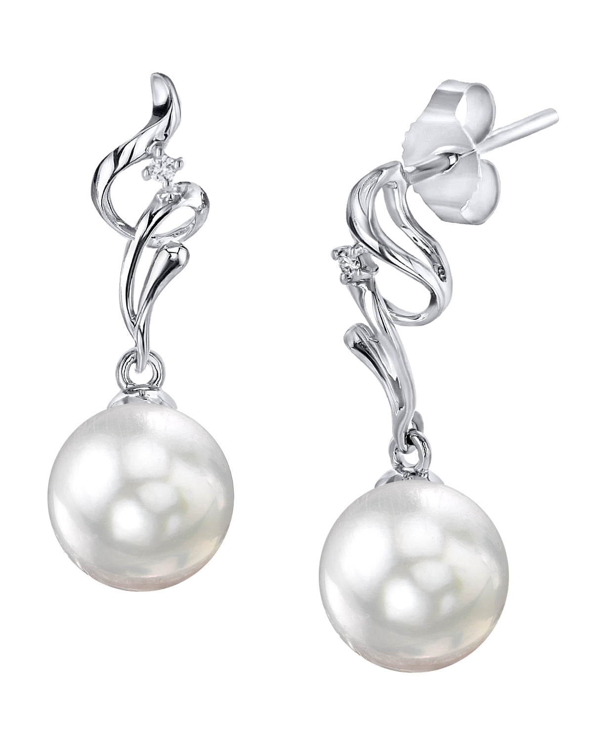 White South Sea Pearl & Diamond Aria Earrings
