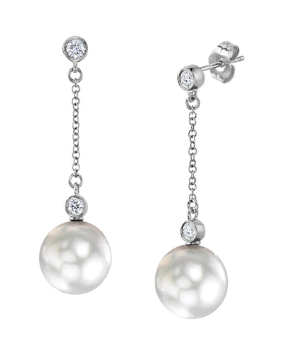 White South Sea Pearl & Diamond Leana Earrings