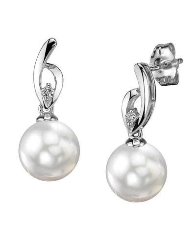 White South Sea Pearl & Diamond Lois Earrings