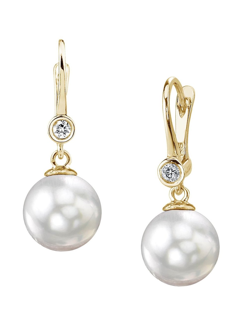South Sea Pearl & Diamond Michelle Earrings - Model Image