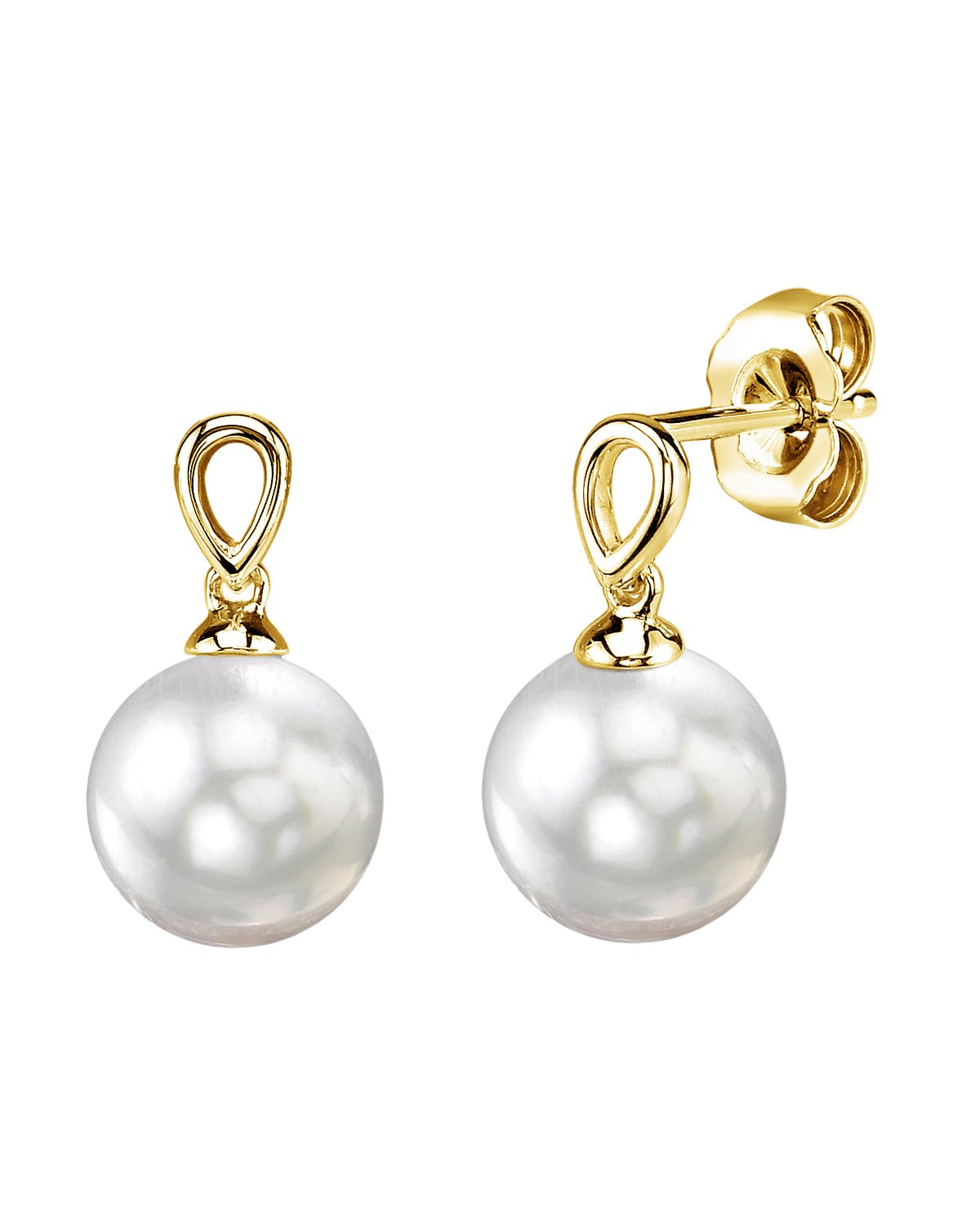 White South Sea Pearl Sherry Earrings - Model Image