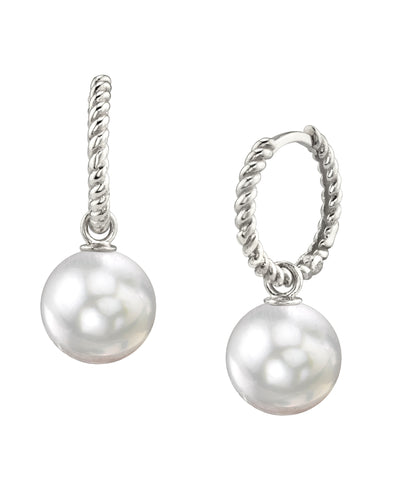 White South Sea Pearl Via Earrings