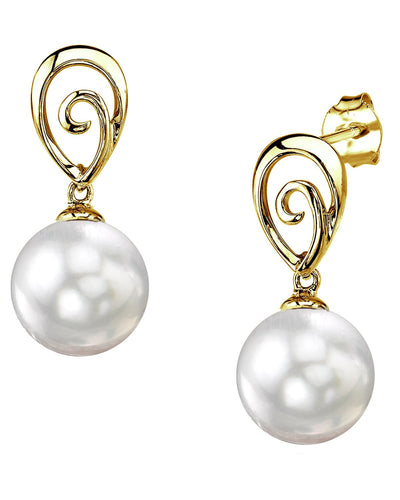 South Sea Pearl Autumn Earrings - Model Image