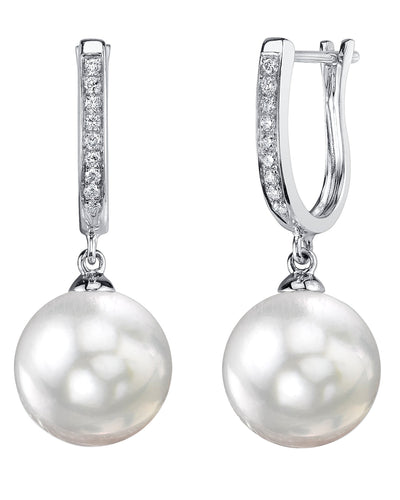 White South Sea Pearl & Diamond Kim Earrings