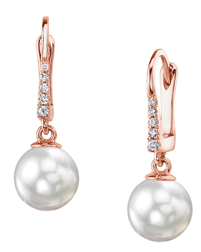 South Sea Pearl & Diamond Susan Earrings - Third Image