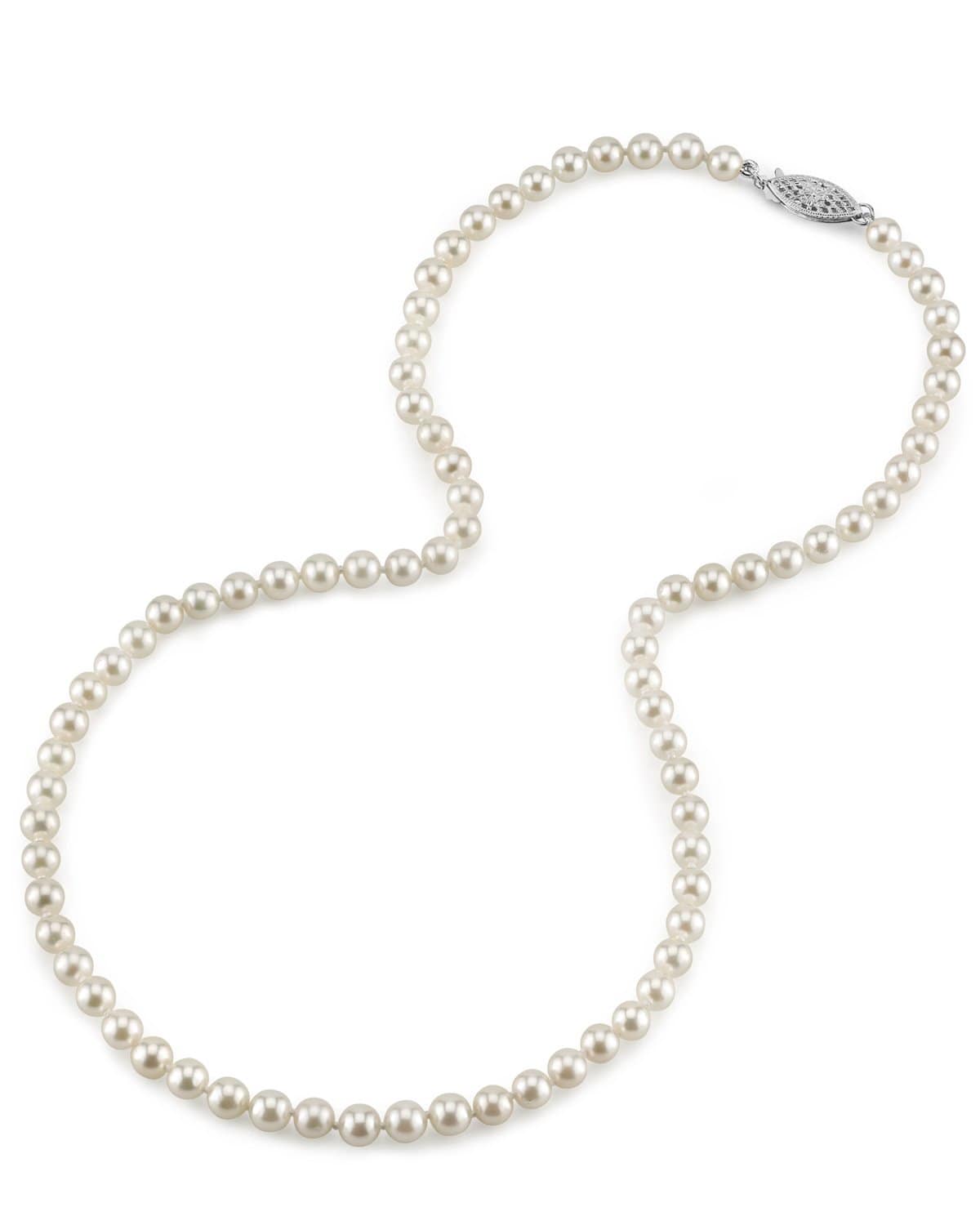 Japanese Akoya White Pearl Necklace, 5.0-5.5mm - AA+ Quality