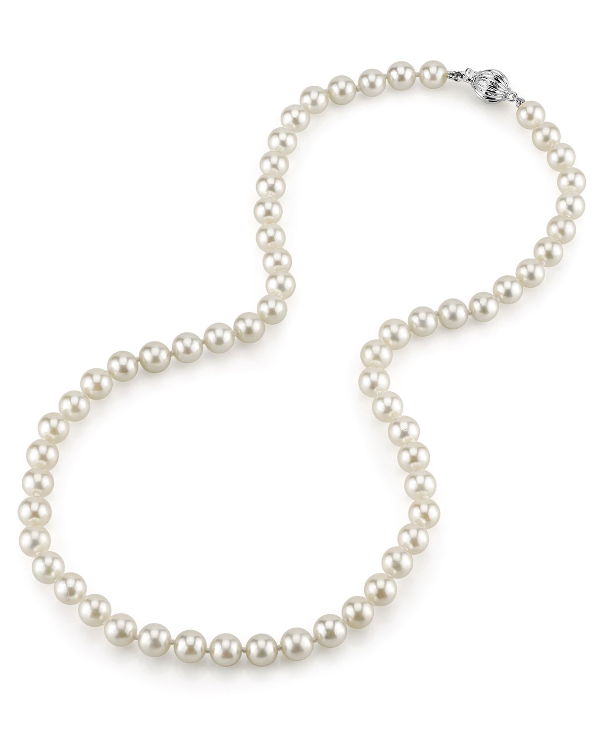 6.5-7.0mm Japanese Akoya White Pearl Necklace- AA+ Quality