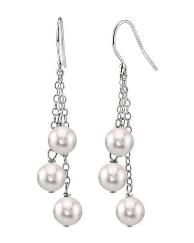 White Akoya Pearl Cluster Earrings