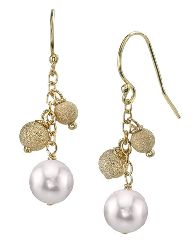 Japanese Akoya Pearl Stardust Earrings-Gold Filled