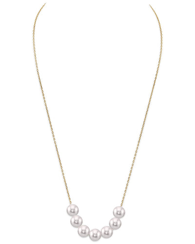 Japanese Akoya Pearl  14K Gold Tincup Celeste Necklace