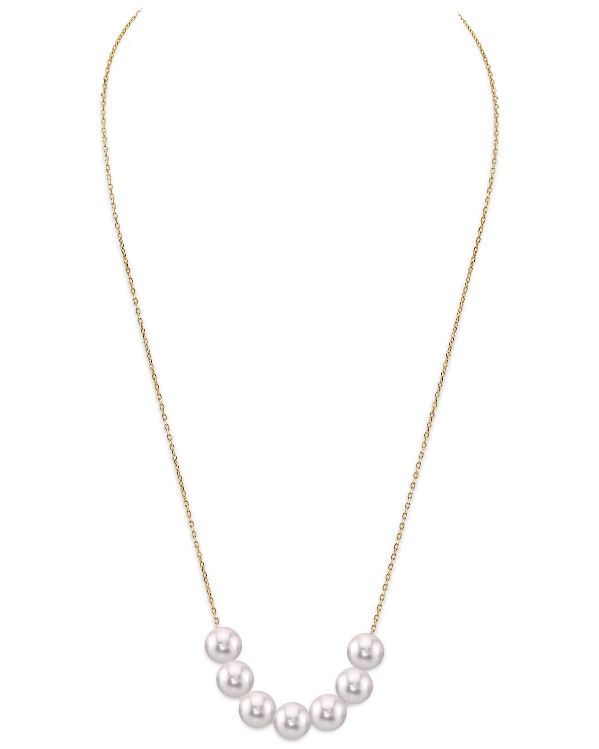 White Japanese Akoya Pearl Necklace, 7.0-7.5mm - AAA Quality