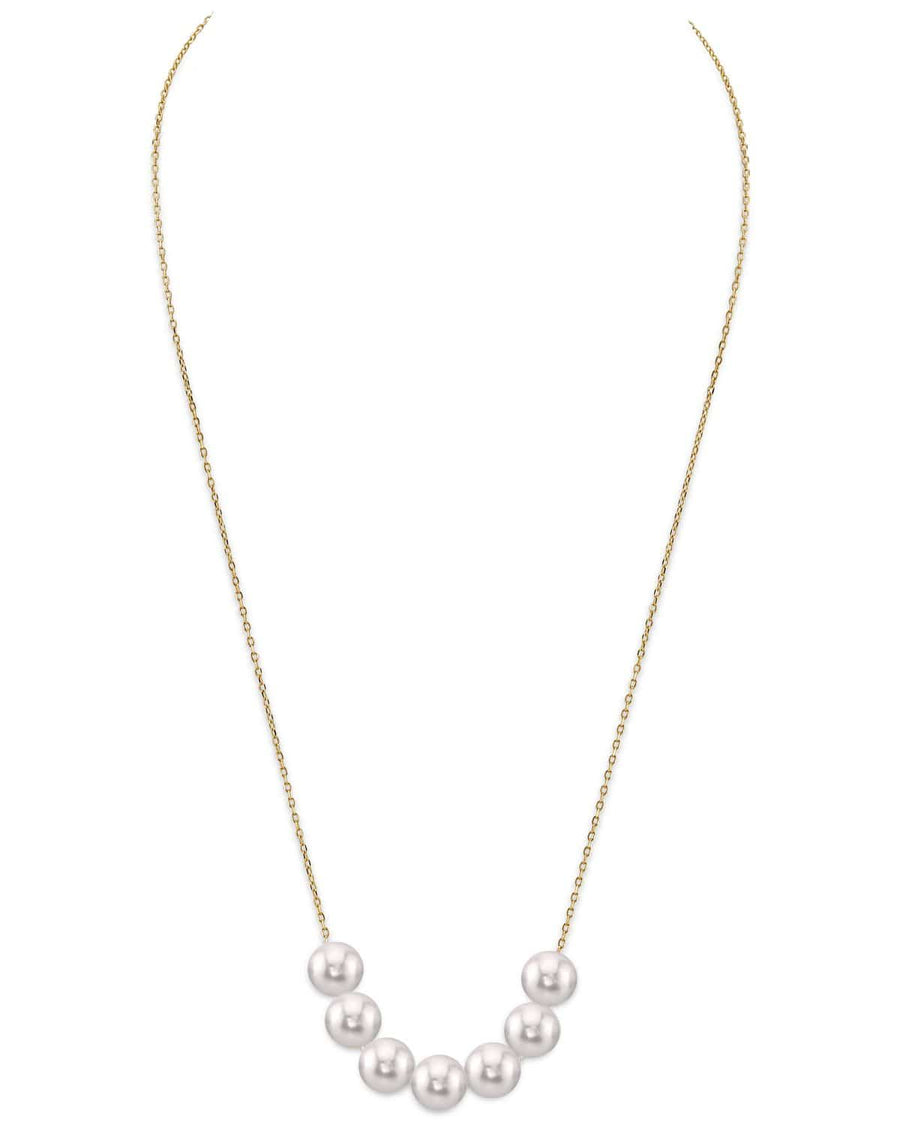 Japanese Akoya Pearl  14K Gold Tincup Celeste Necklace