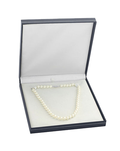 6.5-7.0mm Japanese Akoya White Pearl Necklace- AA+ Quality - Fourth Image