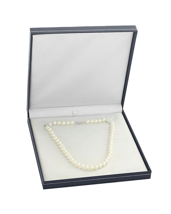 White Japanese Akoya Pearl Necklace, 7.0-7.5mm - AAA Quality - Pure Pearls