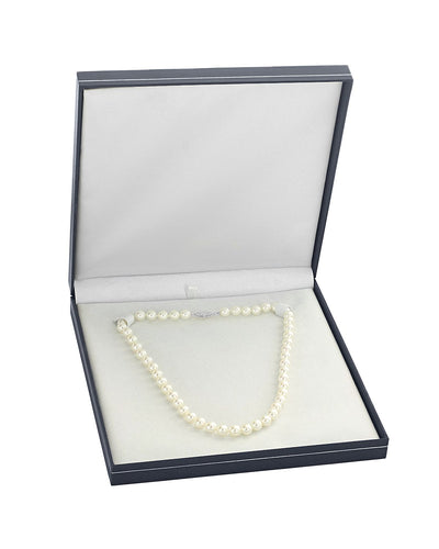 10-10.5mm Japanese Akoya White Pearl Necklace - AAA Quality - Fourth Image