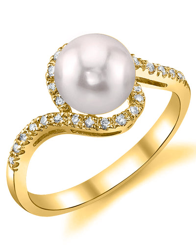 Akoya Pearl & Diamond Cheryl Ring - Secondary Image