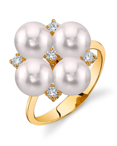 Akoya Pearl & Diamond Renee Ring - Model Image