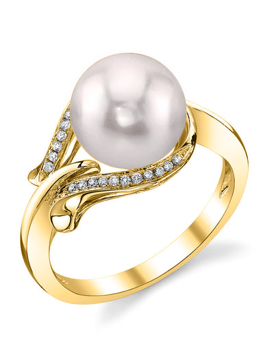 Akoya Pearl & Diamond Willow Ring - Third Image