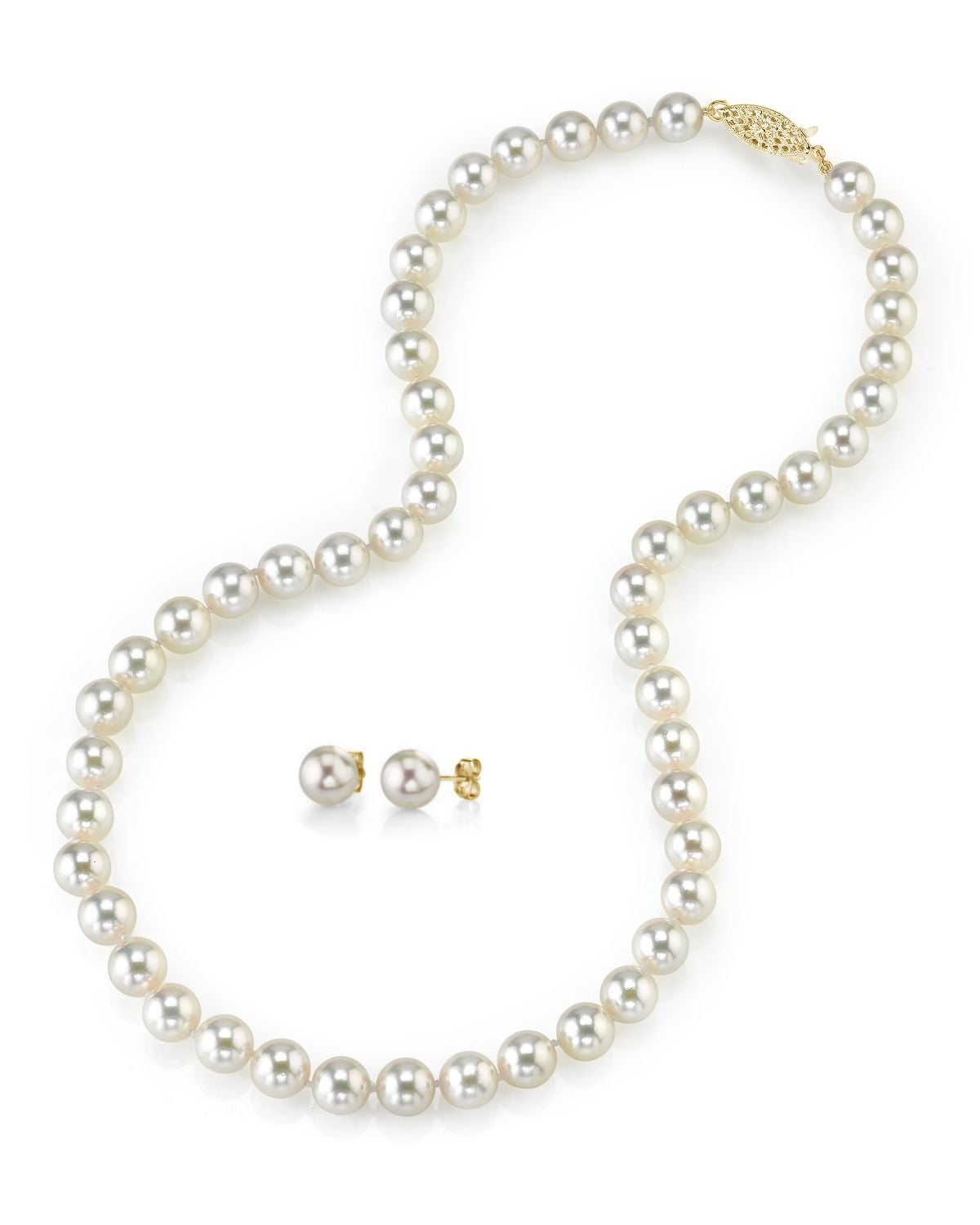 6.5-7.0mm Japanese Akoya Pearl Necklace & Earrings - Secondary Image
