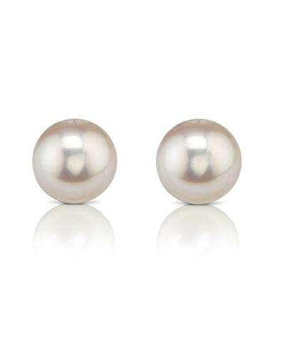 9.0-9.5mm Hanadama Akoya Round Pearl Stud Earrings