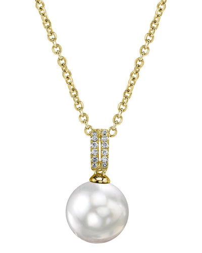 South Sea Pearl & Diamond Belinda Pendant - Model Image