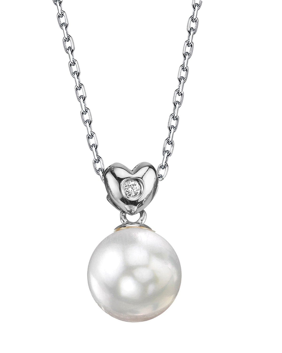 White South Sea Pearl & Diamond Sweetheart Pendant