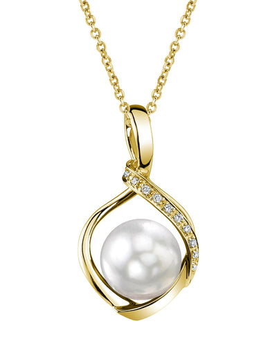 South Sea Pearl & Diamond Alexis Pendant - Model Image