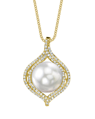 South Sea Pearl & Diamond Clara Pendant - Third Image