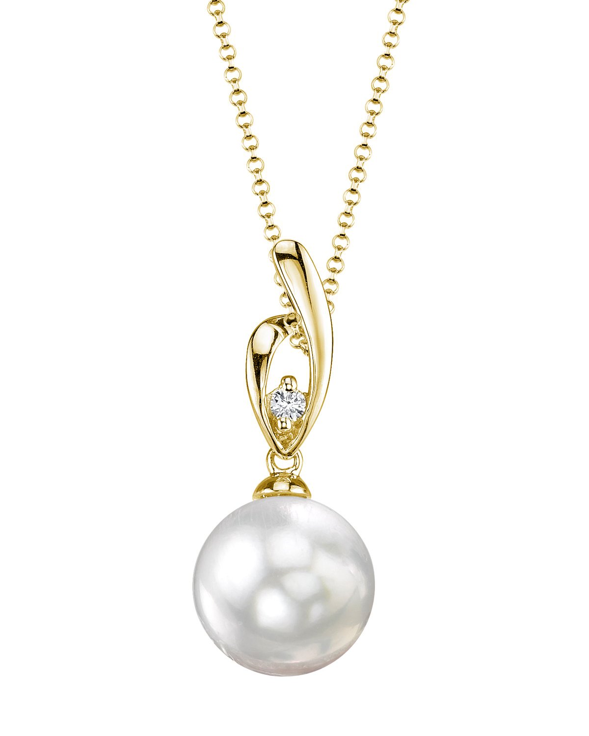 White South Sea Pearl & Diamond Lois Pendant - Model Image