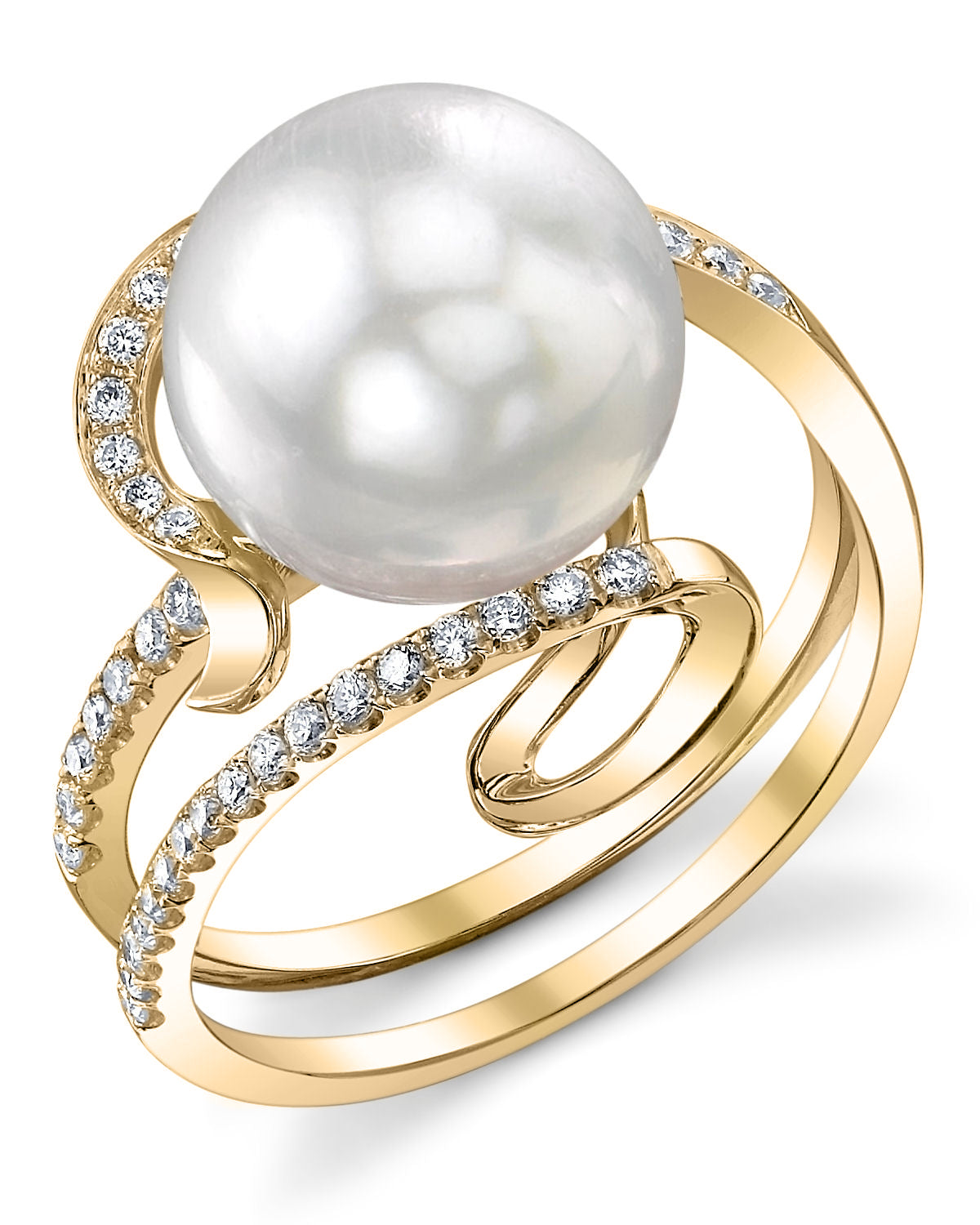South Sea Pearl & Diamond Ivy Ring - Secondary Image