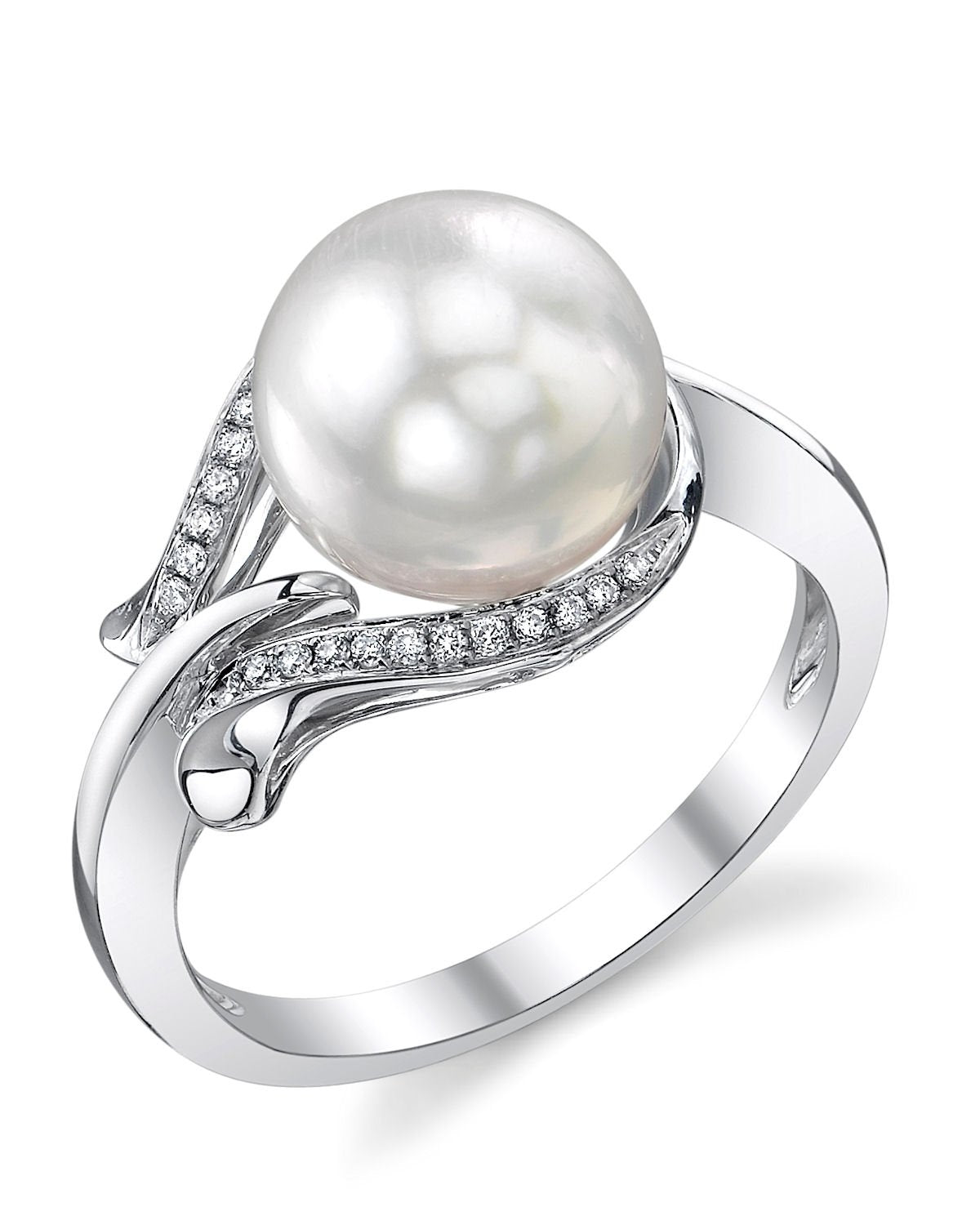 South Sea Pearl & Diamond Willow Ring
