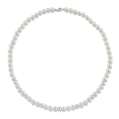 7.5-8.0mm White Freshwater Cultured Pearl Corey Necklace