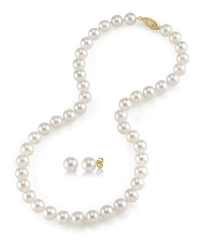 7.0-7.5mm Freshwater Pearl Necklace & Earrings - Third Image