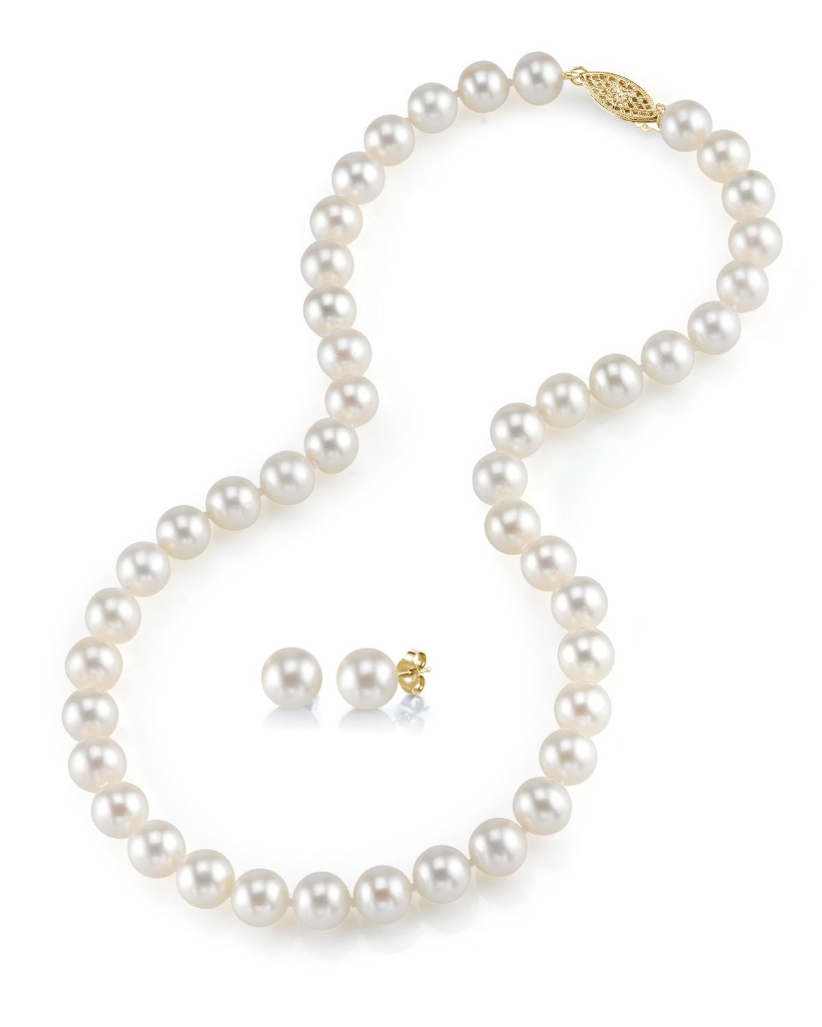 8.0-8.5mm Freshwater Pearl Necklace & Earrings - Secondary Image