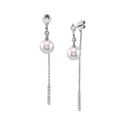 Freshwater Pearl & Diamond Krystal Earrings