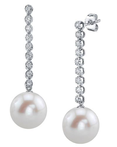 Freshwater Pearl & Diamond Serena Earrings