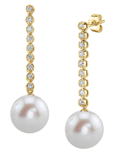 Freshwater Pearl & Diamond Serena Earrings - Third Image