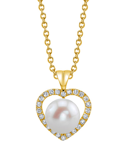 Freshwater Pearl & Diamond Amour Pendant - Third Image
