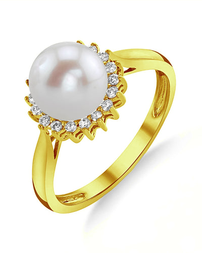 Freshwater Pearl & Diamond Tessie Ring - Secondary Image