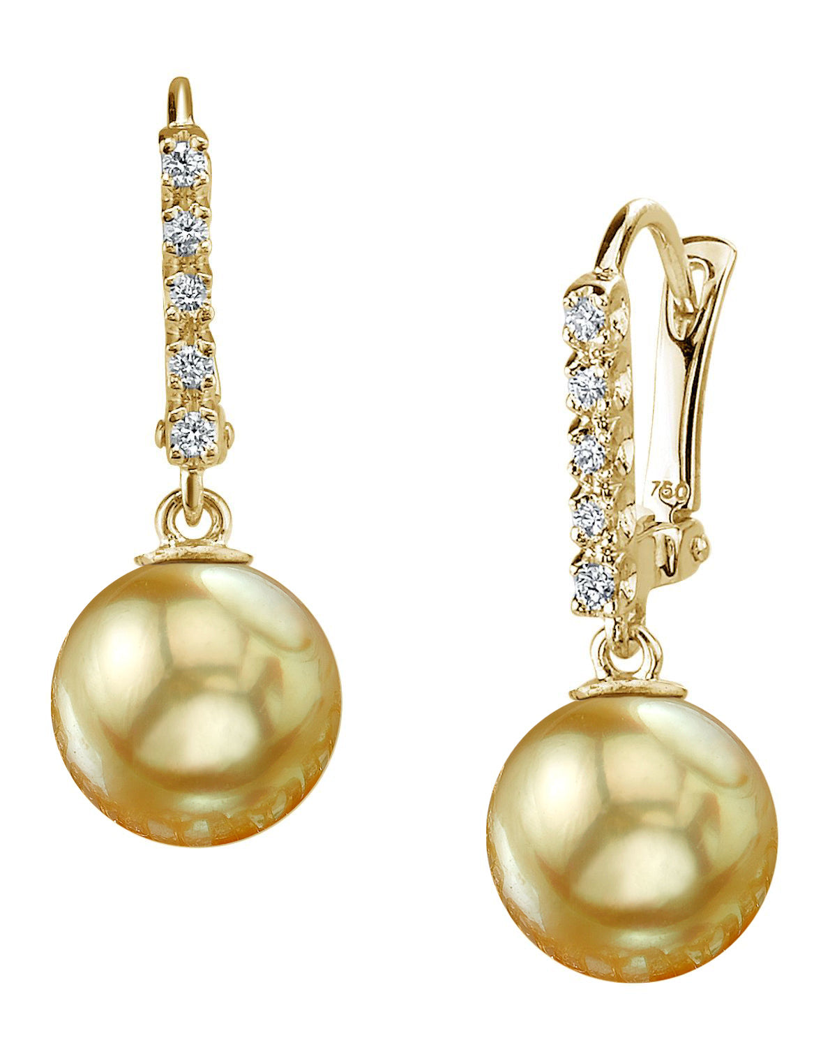 Golden Pearl Dangling Britney Earrings