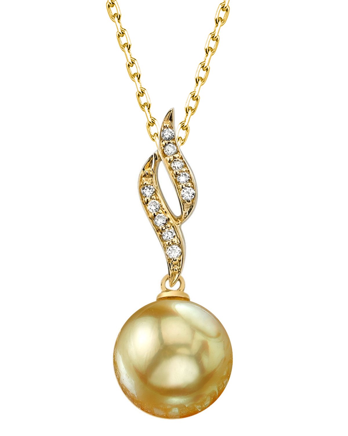 Golden South Sea Pearl & Diamond Suzanna Pendant