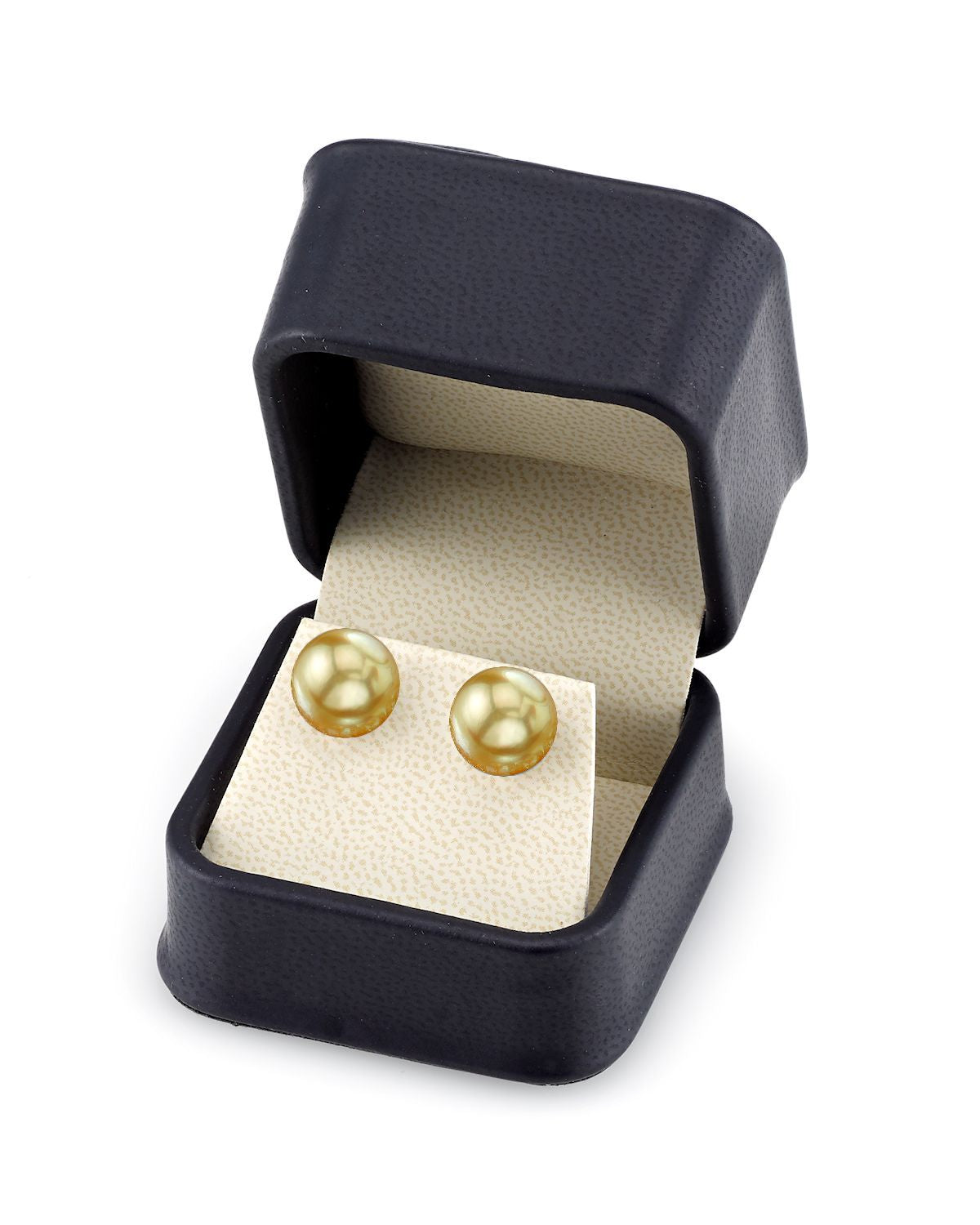 11mm Golden South Sea Round Pearl Stud Earrings- Choose Your Quality - Secondary Image