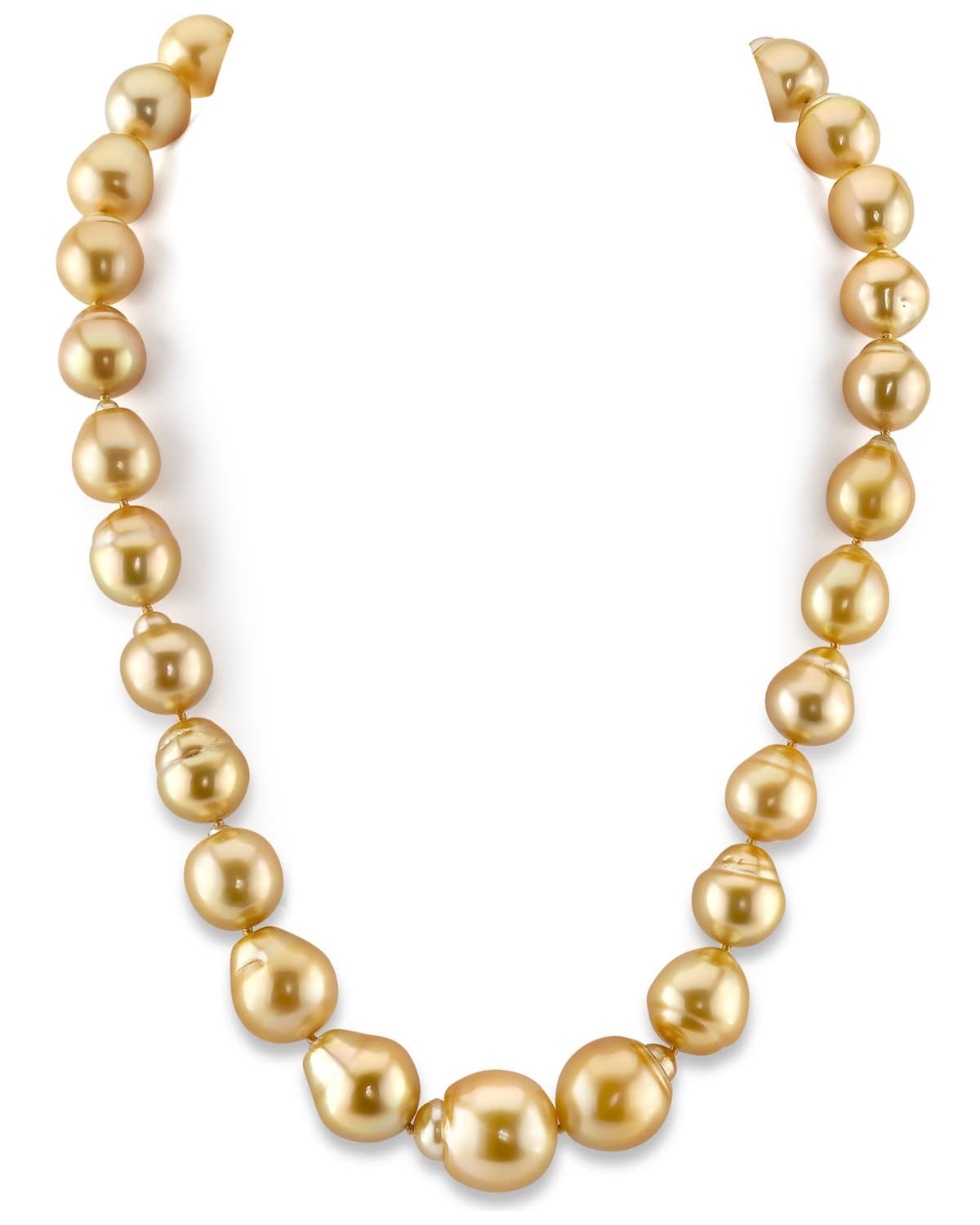 Golden South Sea Baroque Pearl Necklace, 12.0-17.0mm - AA+ Quality