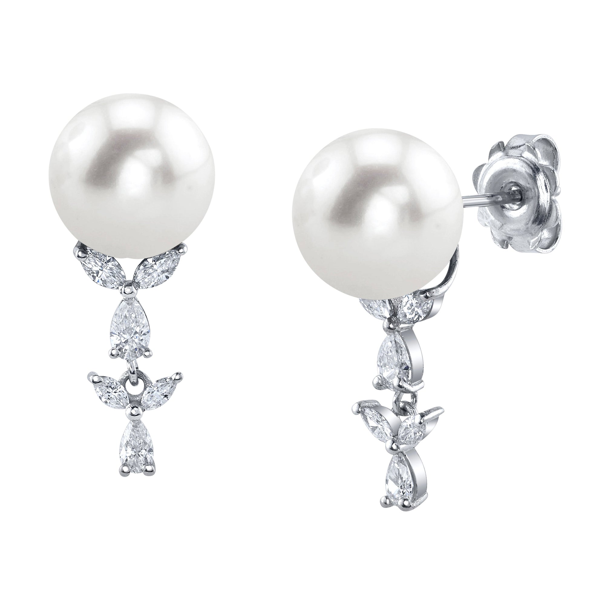 White South Sea Pearl & Diamond Kiara Earrings